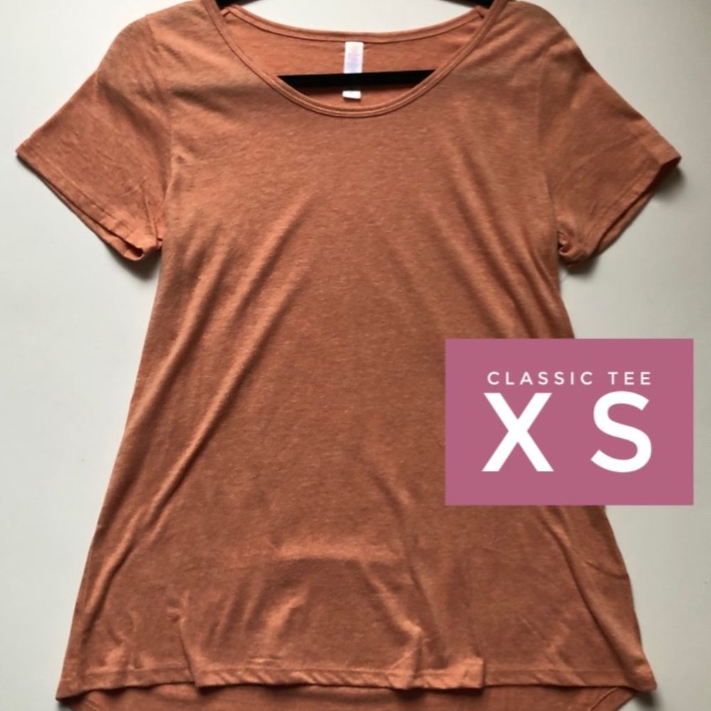 NWT LuLaRoe Classic Tee, Solid Burnt Orange, Size XS
